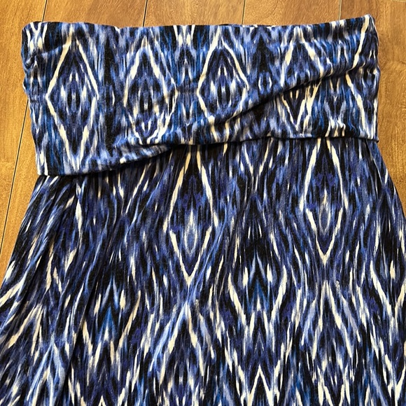 CYNTHIA ROWLEY💫 Women’s Blue/White Printed Fold Over Comfortable Dress/Skirt - Picture 5 of 9